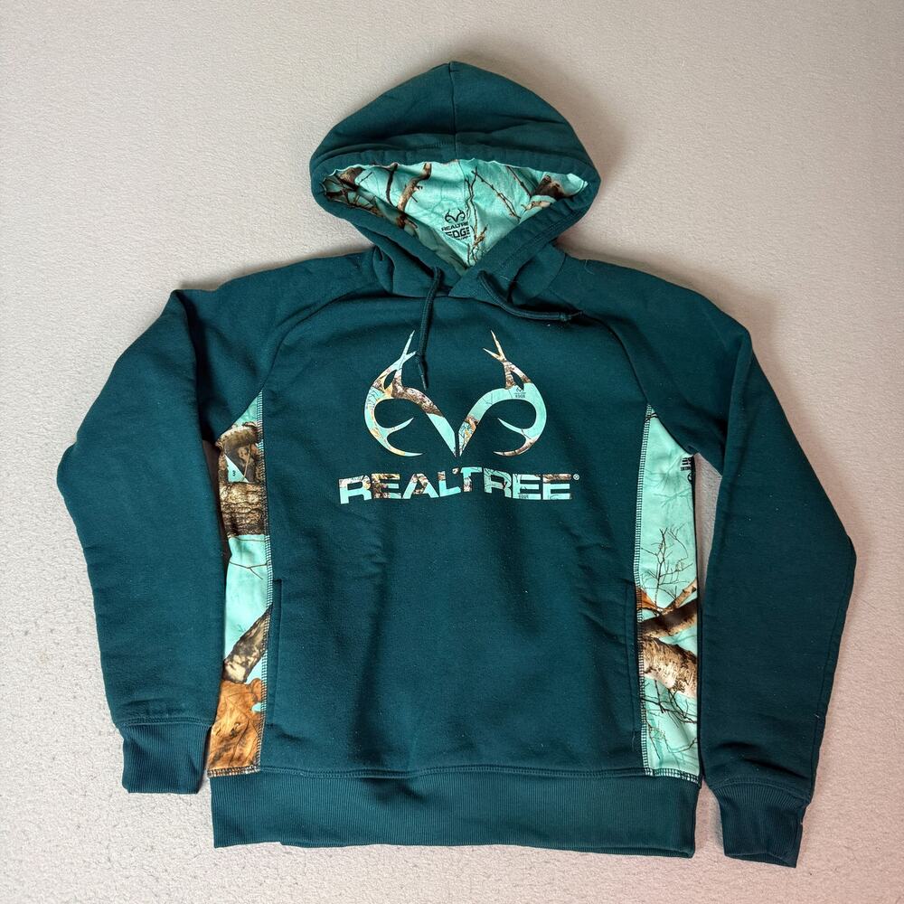 Realtree Women's Teal Camo Pullover Hoodie Hunting Sweatshirt Polyester